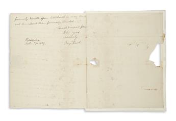 RUSH, BENJAMIN. Autograph Letter Signed, Benjn Rush, to Jacob Broome,